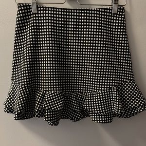 Black and white mini skirt